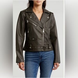 Industry Republic Clothing Faux Leather Moto Jacket